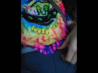 Public Masturbation Car Play! Hairy Hippie Slut_Gym Pants_Tie Dye Flashes PinkMoonLust on ONLYFANS!