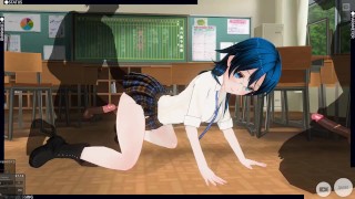 3D HENTAI schoolgirl loves to fuck with two guys during break