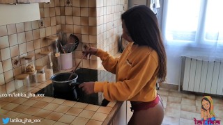 Latika Jha - LJ_015 - Asian / Indian Teen with Huge Boobs Gettin Fucked in her Kitchen / Amateur