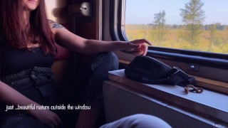 Blowjob and sex on the train from a girl in the carriage with conversations. LeoKleo