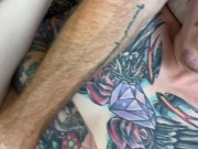 Preview 3 of Tatted boy gets fucked, rimmed, used by tatted guy in hotel
