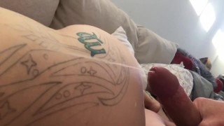 POV Cumshot on Tattooed Alt Girl Back