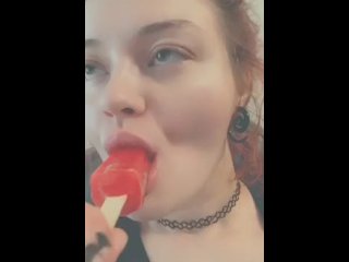 Cutie Sucks and Teases a Popsicle