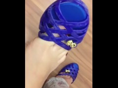 @tici_feet IG ticii_feet tici feet dangling the blue sandal again! (part 2)