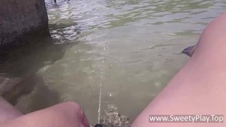 Outdoors Peehole Insertion And Peeing