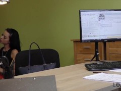 LOAN4K. Adorable Russian girl rides dick of loan agent in his office