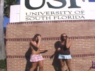 Streaking Across A College Campus