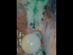 Kendal kink sneak peak behind the scenes balloon filled CamRoom&halloween deco blowing Up 