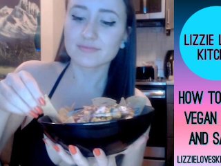 solo female, lizzie love, snacks, vegan cooking show