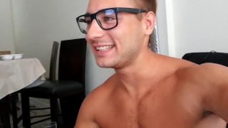 He's Laughing So Hard That He's Screaming While Watching His Own Porn