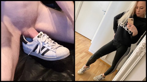 4K - Fucking worn pornstar (Angie Lynx) Adidas Superstar sneakers