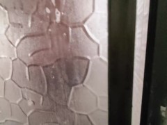 My pregnant ebony  latina  wife taking a shower and loves to be watched 
