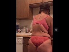 Sexy Latina BBW MILF Doing Dishes