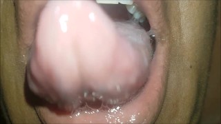 Mouth, spit and belly button fetish thumbnail