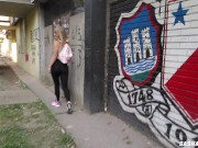 Preview 2 of That's how East European bitches fuck on the street. POV. RISKY. PUBLIC OUTDOOR. DOGGY. CUM ON FACE