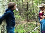 Preview 4 of Stranger Arouses, Sucks and Hard Fuckes in the Forest of Tied Guy Outdoor