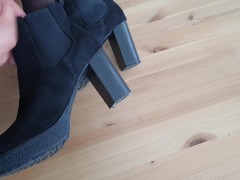 Cum on her ankle boots