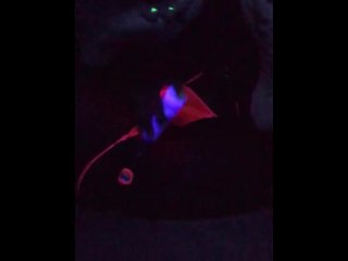 Step sis with nice feet caught squirting under the  black light.