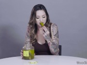 Preview 1 of Porn Stars Eating: Rocky Emerson Pounds A Pickle!