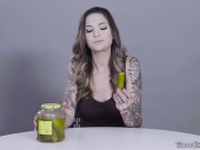 Preview 2 of Porn Stars Eating: Rocky Emerson Pounds A Pickle!
