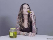 Preview 3 of Porn Stars Eating: Rocky Emerson Pounds A Pickle!