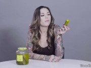 Preview 4 of Porn Stars Eating: Rocky Emerson Pounds A Pickle!