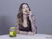 Preview 5 of Porn Stars Eating: Rocky Emerson Pounds A Pickle!