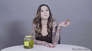 Porn Stars Eating: Rocky Emerson Pounds A Pickle!