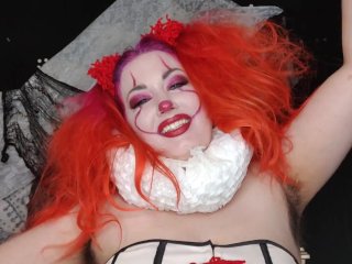 cosplay, chubby, female pennywise, squirt