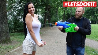 BumsBesuch - Jolee Love Big Tits German Pornstar Fucks Fan For The First Time - LETSDOEIT