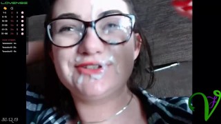 In Slow-Mo Milf's Face Is Completely Covered In Cum
