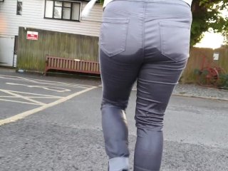 ⭐ Alice - Very Public Wetting Outside Closed_Public Toilets! Pee Accident!