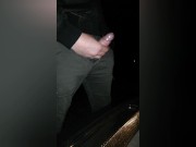 Preview 5 of Very horny man Jerking off in public in the rain. Handsfree cum! - SoloXman