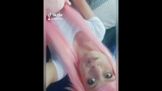 Cosplay anime girl strip tease