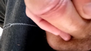 Stroking my cock outside