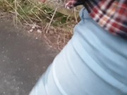 Preview 6 of ⭐ Public Wetting in tight blue jeans,  then rewetting them again later! (No toilets allowed) ;)