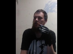 Pop training with leather gloves
