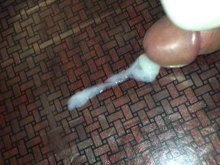 Testing Out Big Vibrator on Desk - Second Cumshot & Still Left a Puddle