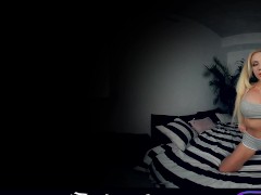 Video VR 360 4K - BIG FAKE TITS TEEN GIRL COSPLAY HARLEY QUINN BLONDE NUDE THONG IN VIRTUAL REALITY