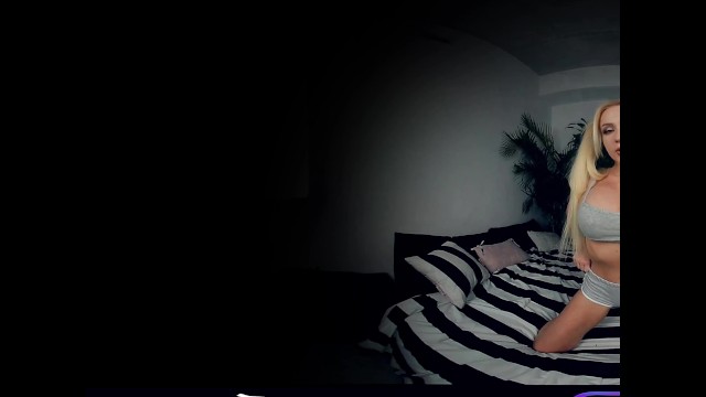 VR 360 4K - BIG FAKE TITS TEEN GIRL COSPLAY HARLEY QUINN BLONDE NUDE THONG IN VIRTUAL REALITY