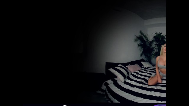 VR 360 4K - BIG FAKE TITS TEEN GIRL COSPLAY HARLEY QUINN BLONDE NUDE THONG IN VIRTUAL REALITY