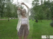 Preview 4 of MY18TEENS - Carolina Sun walks in park and gtes naked