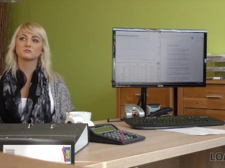 LOAN4K. Nice lady gives a head and spreads legs in loan office