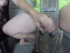 Cock And Ball Stretch ,Smacks, Slaps, And Crush In The New Bondage Chair | Edging | NO AUDIO : (