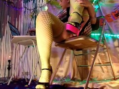  femdom in fishnets, ignoring you smoking & Dancing to her favorite songs