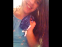 Hairy PISS FETISH Toilet Camgirl Slut in a Facemask has NO TOLIET PAPER! She Uses Facemask to Wipe!