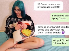 Video A nerdy girl invitations a classmate to his home while her parents were away.