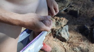 Trecking with my buddy and jerk off