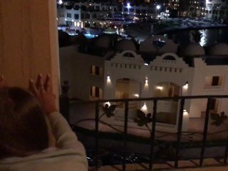 Hot Teens Fuck On The Balcony Of The Resort at_Night