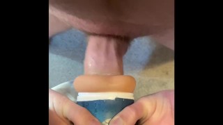 Jovem pau grande solo masculino masturbação bolso buceta creampie 